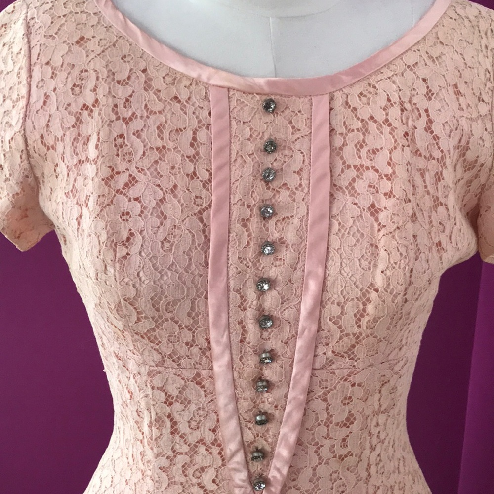 COPY - True vintage pink lace wiggle dress
